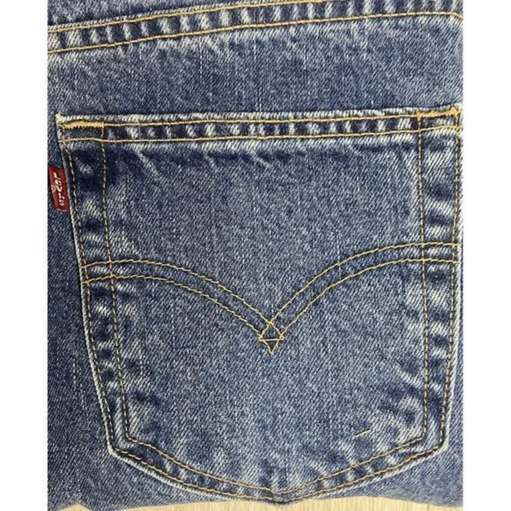 Vintage Levis Jeans Men 36x32 550 Blue Dark Y2K Black Bat Wing 100% Cotton Denim